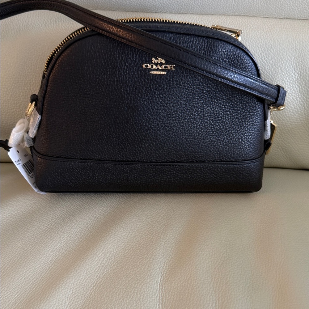 Coach Pebbled Leather Black Crossbody Bag